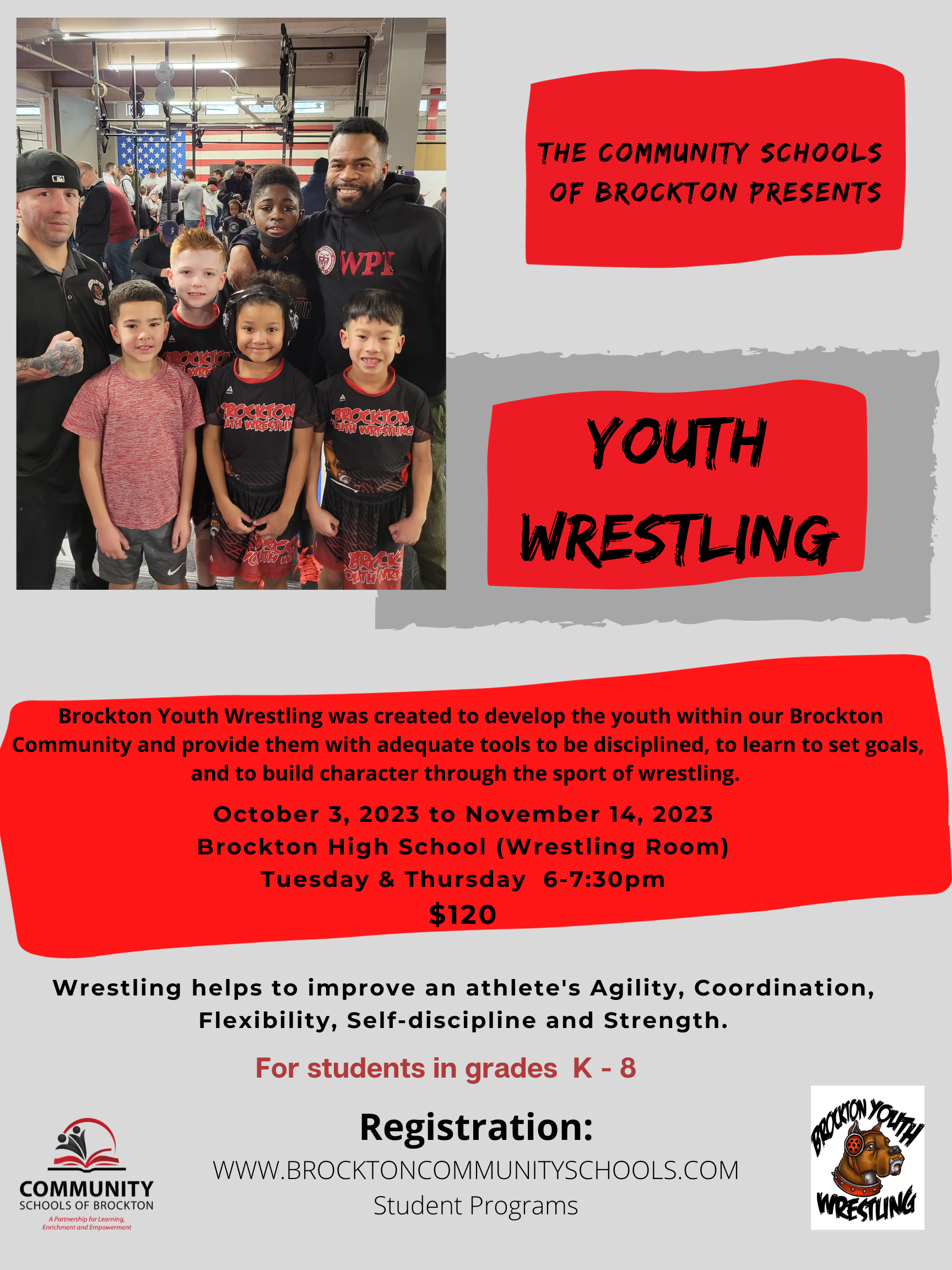 YOUTH WRESTLING (GR K8 AT BHS) Classes in Brockton, MA STUDENT 2023